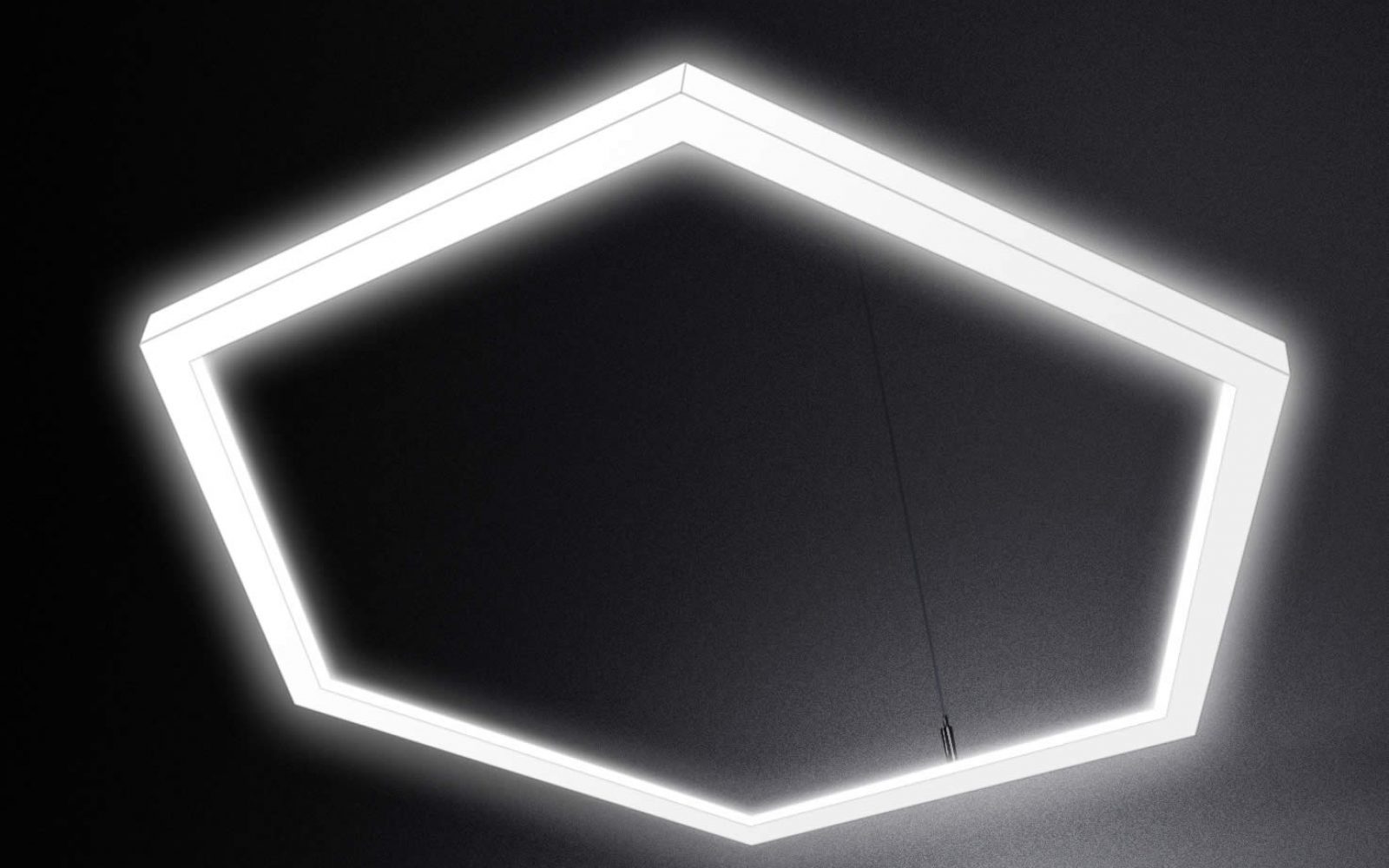 Hexagonale LED-Designleuchte TheX von leuchtstoff in moderner Architektur
